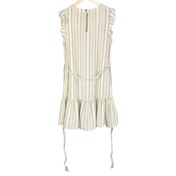 Marine Layer Laney Stripe Tiered Cotton Mini Dress in Beachy Stripe, Large - Picture 10 of 12